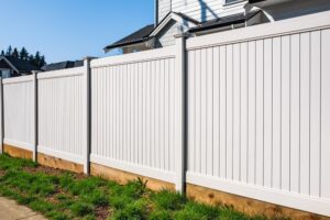 white privacy fence